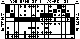  HP 49 screen: A way to the right-lower corner in a field with 50 mines.